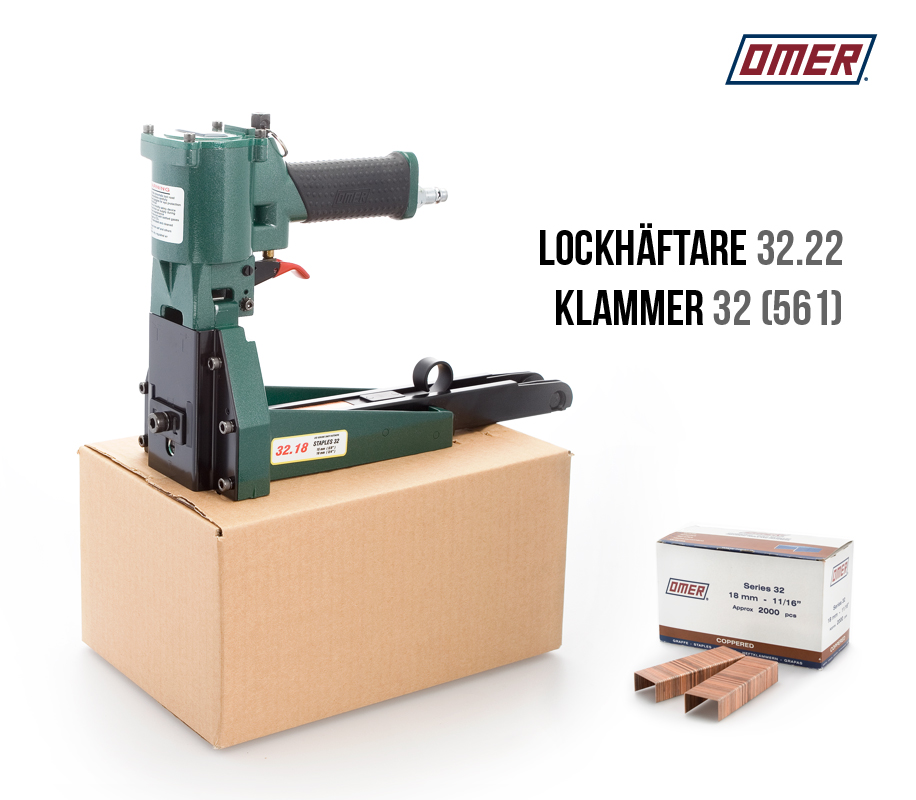 Lockhäftare 32.22 pneumatisk klammer 32 kartonghäftare